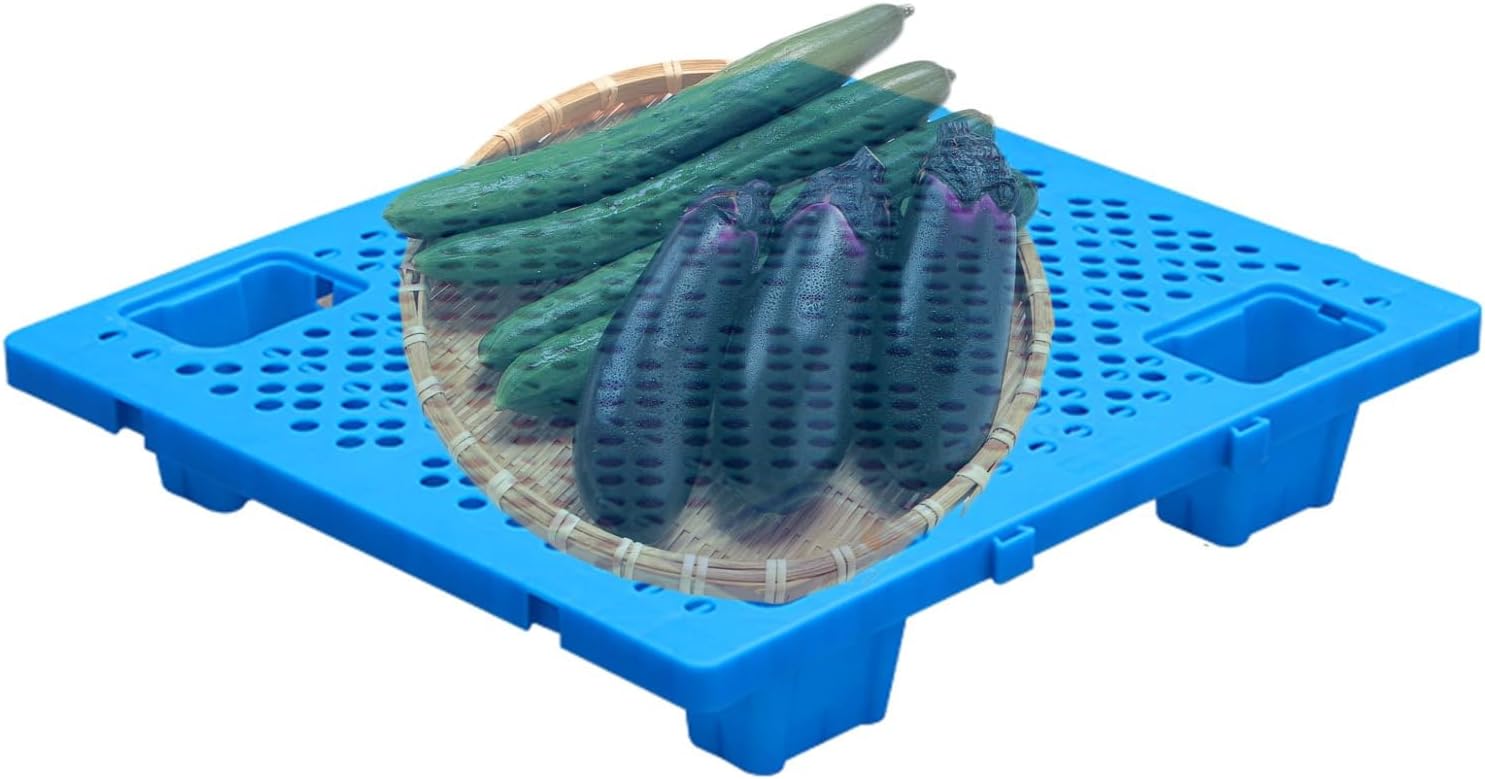 Plastic Logistics pallets, Plastic Pallets Storage, Breathable Grid Article Tray Rack, Lightweight Floor Nestable Plastic Pallet Platform Pad Board(Blue 19.7x19.7x4.7in,1pcs) (Blue