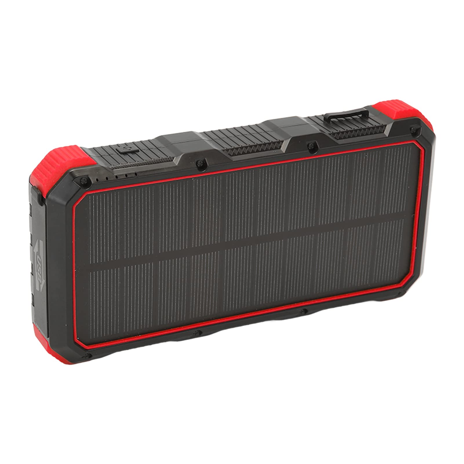 Wakects Banque d'énergie Solaire, Chargeur Solaire Portable ABS 36800 MAh 5 V 3 A avec 3 Sorties USB, Charge sans Fil et Double Lumière LED pour Camping, Voyage, Utilisation en Extérieur (Rouge)