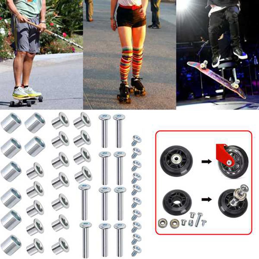 Inline Skate As Afstandsschroef, Skate Wiel Lager Afstandhouder Rolschaats Met As Assen Schroeven Sleutel A Inline Skate As Afstandsschroef, Skate Wiel Lager Afstandhouder Rolschaats Met As Assen Schroeven Sleutel A