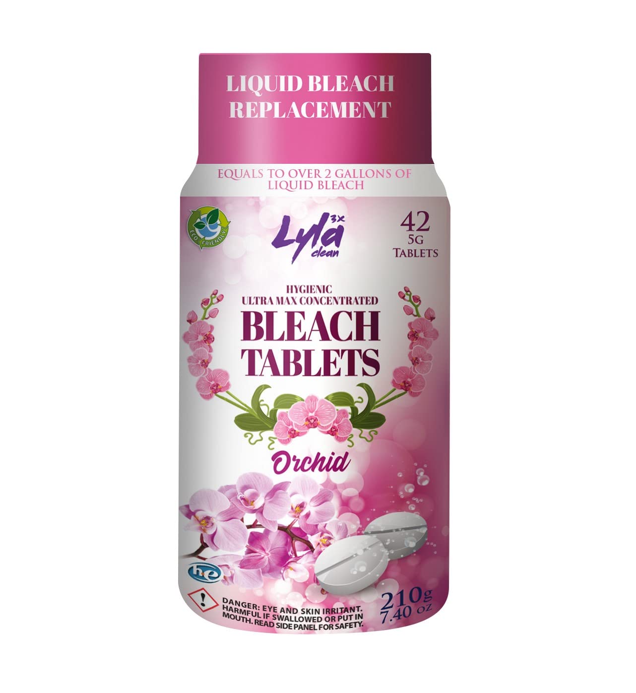 Ultra Max Bleach Tablets for Laundry and Cleaning. 42 Tablets 7.4 OZ Phosphate Free Replaces Liquid Bleach (Orchid)