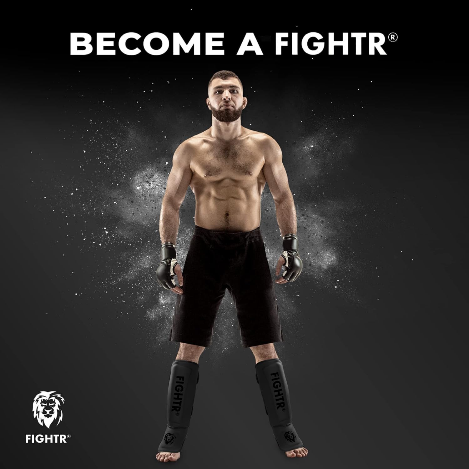 FIGHTR® Profi Schienbeinschoner extra Dick - mit perfektem Sitz und idealer Polsterung | Extra Dicker Schienbeinschutz für Kicks im Kickboxen, MMA, Muay Thai und Kampfsport