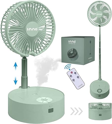 Ventilador portátil y difusor de aceites esenciales Ventilador plegable de pie o escritorio con luz nocturna difusor de aire humidificador 24