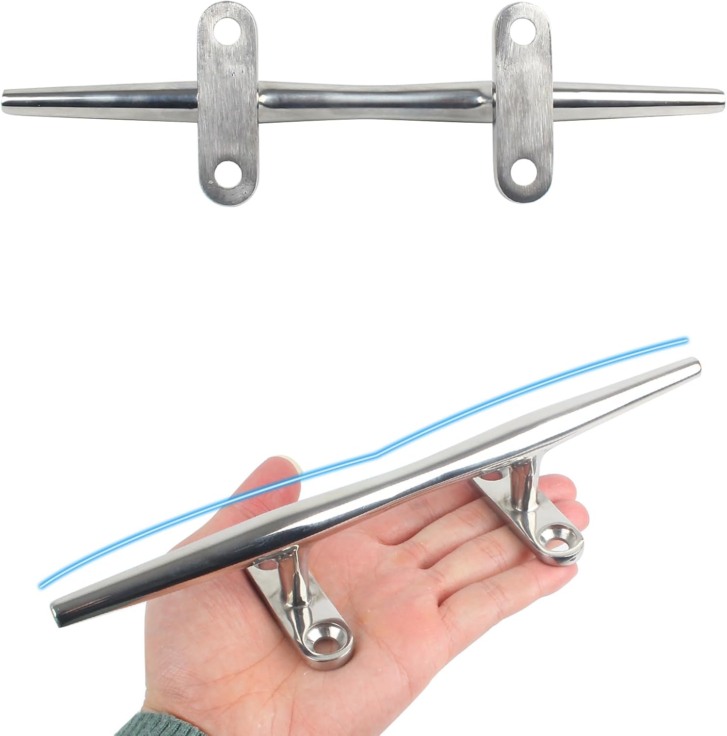 Boat Cleat,Dock Cleats 4/5/6/8/10/12 inch,316 Stainless Steel Boat Dock Cleats,Boat Docking Cleat Rope Cleats,Open Base Dock Cleats for Boat,Yacht,Decks,Nautical Decor,Screws Included(2Pack/4Pack)