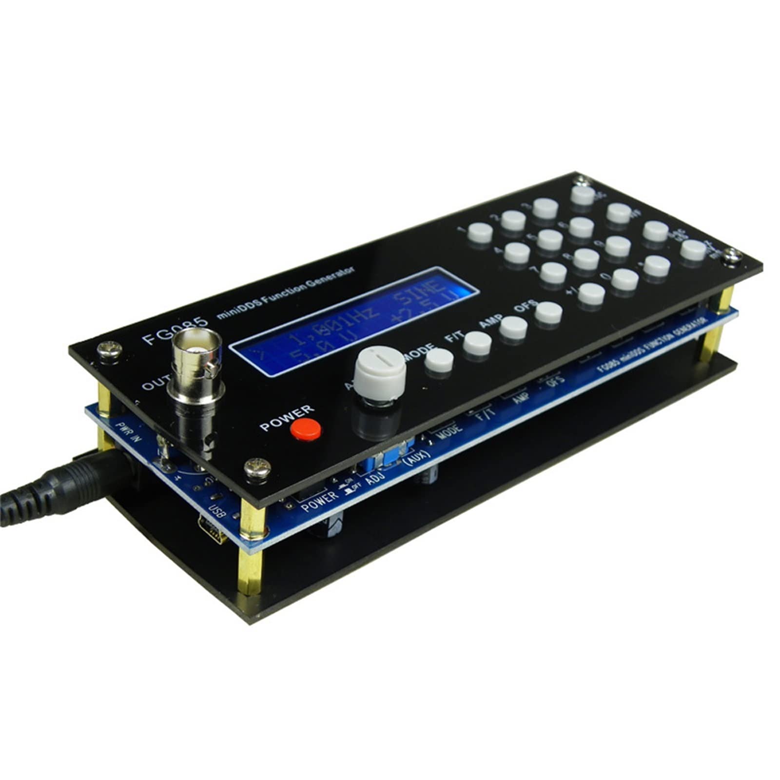 Mini de Machine Portable de Haute qualité Générateur de Signal de Signal de synthèse numérique Générateur de signaux Kit de Bricolage + Panneau Sinon Square Sawtooth Triangle Wave Generador