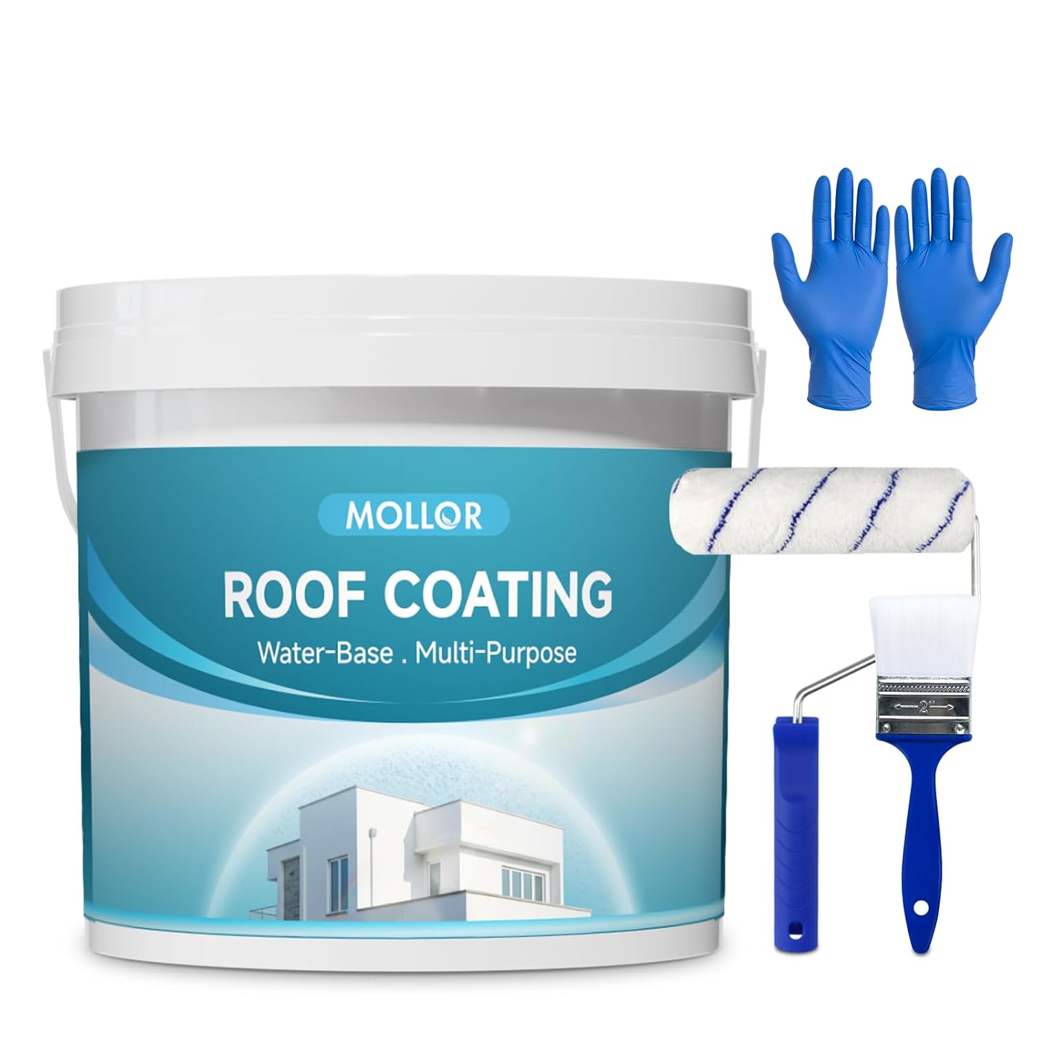 Roof Insulation Coating, White, 3KG/105Oz, Flexible White Acrylic Waterproof Roof Coating, Reflective Finish Keeps Cool, Great for RV