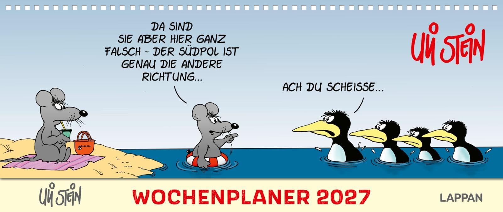 Uli Stein Wochenplaner 2027: Tischkalender: Lustiger Wochenkalender im Querformat mit Cartoons (Uli Stein Kalender 2027)