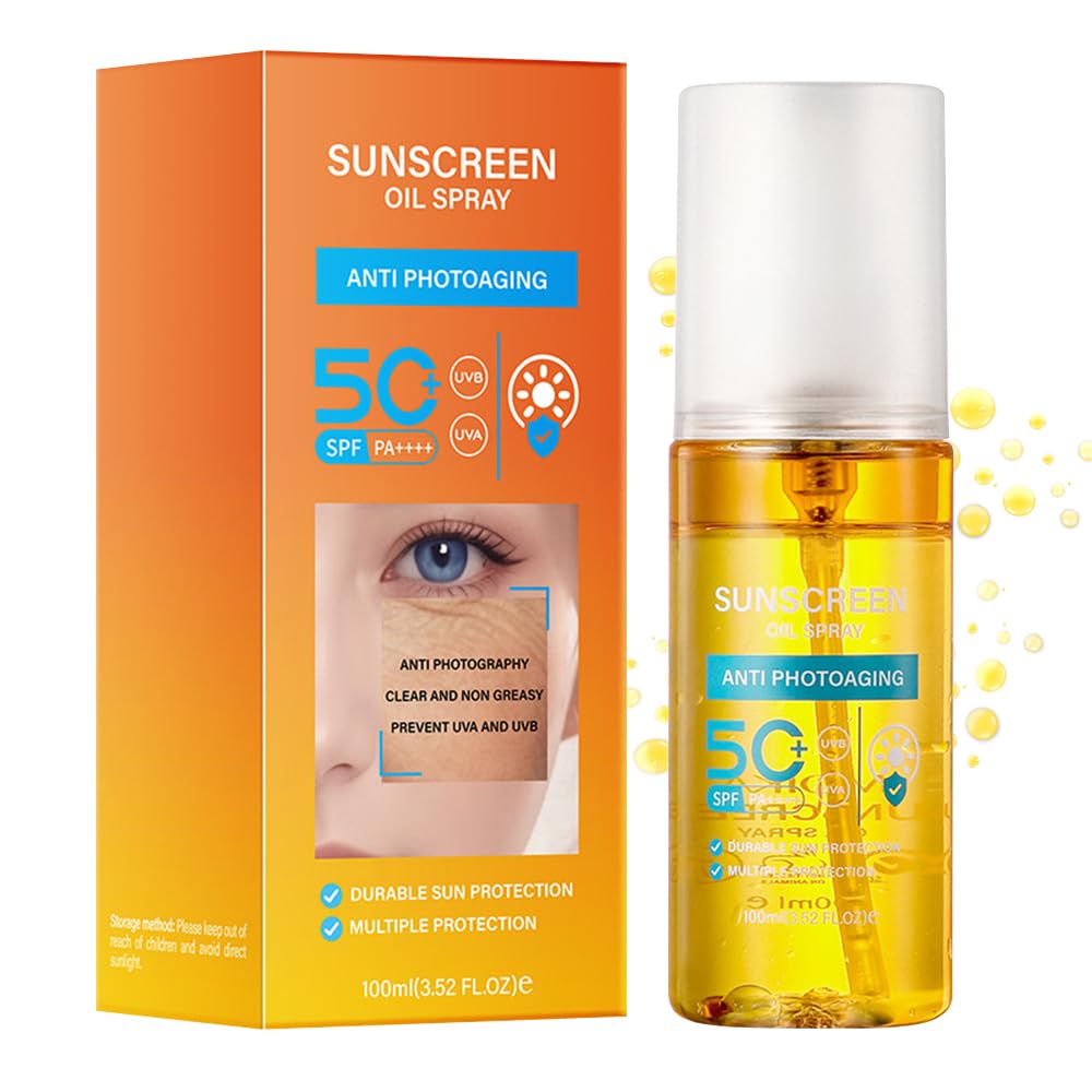 Body Sunscreen Oil Spray SPF 50 - Lightweight Hydrating and Glow-Boosting Mist for All Skin Type 100ml