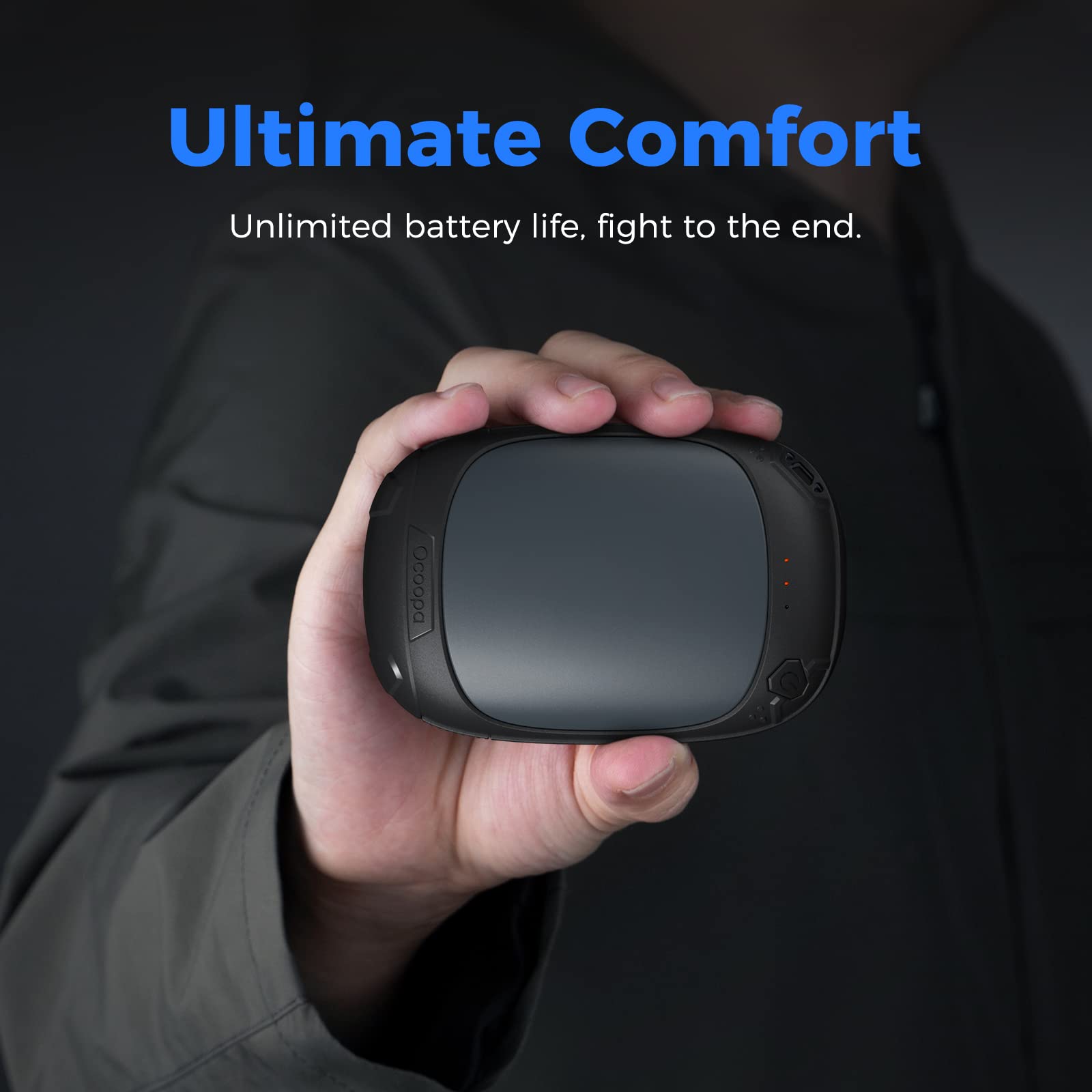 OCOOPA Rechargeable Hand Warmer 5000mAh, Single/Double-Sided 5 Heating Modes, Battery Replaceable Handwarmer, Up to 12 Hours, Men Tech Gift for Winter, Dog Walking, Hunting,Golf, Union 5