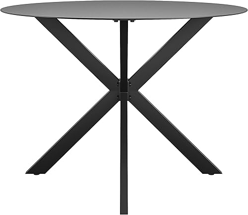 CosmoLiving by Cosmopolitan - Mesa de comedor con tapa de vidrio Circi Collection, colores negro y carbón