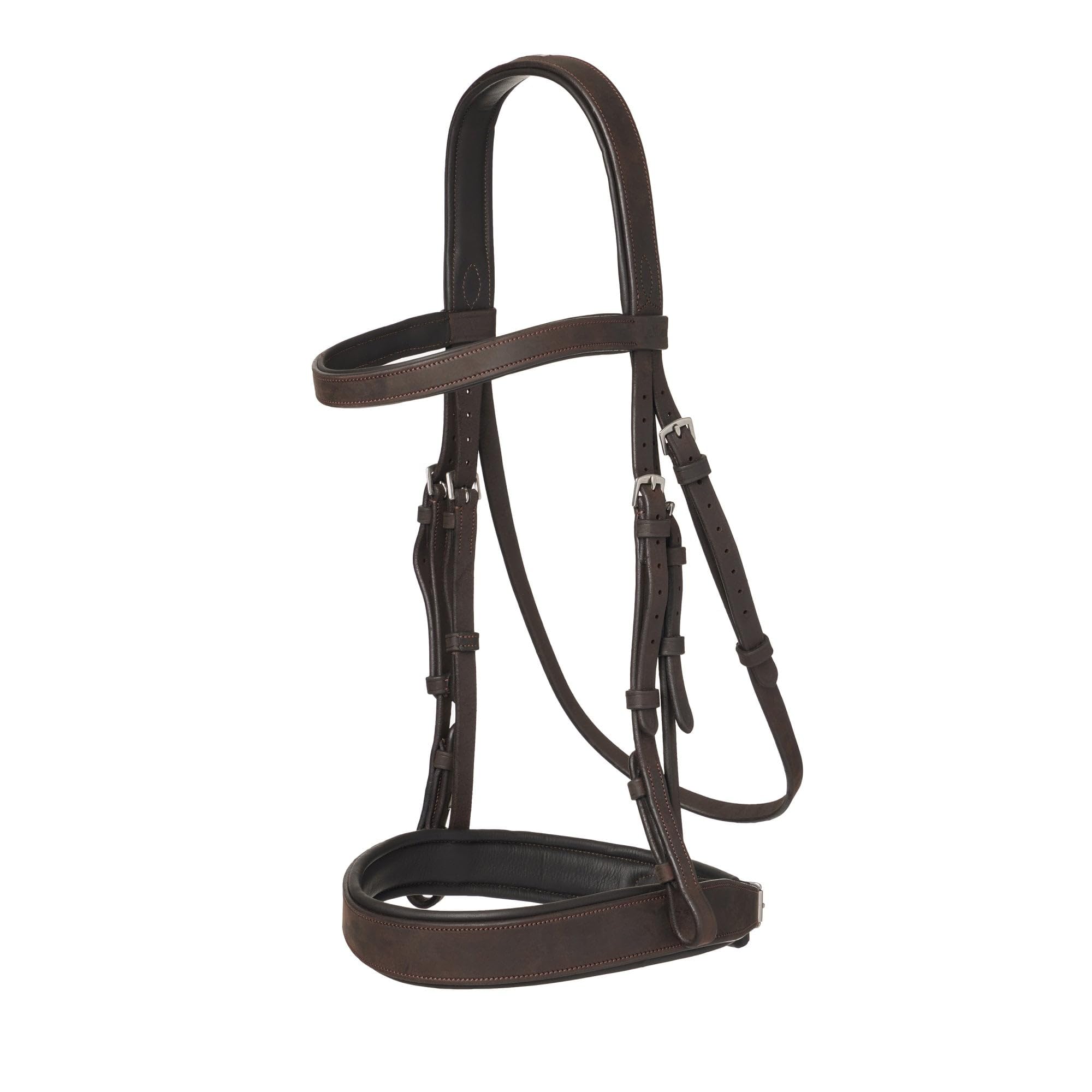 LeMieux Flat Hunter Bridle with Laced Reins - Havana/Silver Full