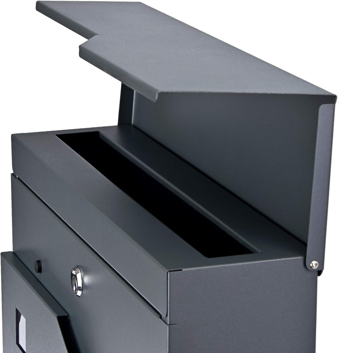 Verda Briefkasten Anthrazit mit Zeitungsfach, AkzoNobel Powder Coatings Lackierung, 2X Schlüsseln, Namensschild, personalisiert Briefkasten, Designer Wandbriefkasten, Edehlstahl SN3678-1