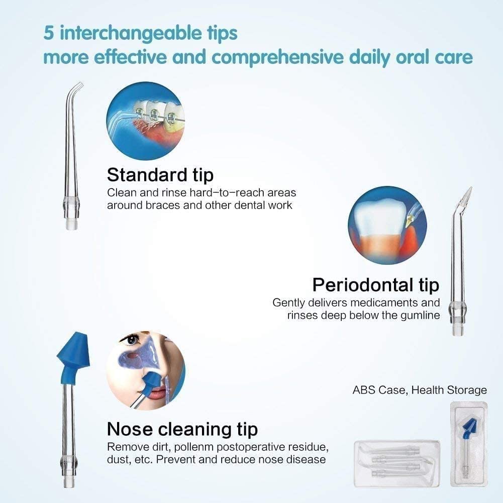 GeRRiT Hilo Dental inalámbrico, USB Recarga y portátil for Viajar a casa, irrigador Oral Dental portátil de Hilo Dental Dental Limpiador for aparatos ortopédicos de Viajes en el hogar, Tanque de Agua