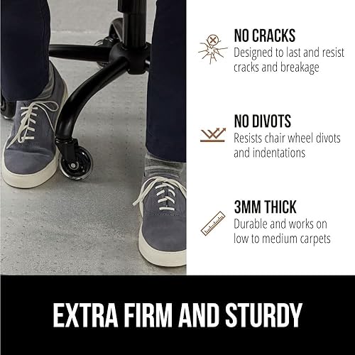 Miniatura 8 de Gorilla Grip Tapete antifatiga y tapete para silla, antifatiga, tamaño 24 x 17 pulgadas, color negro, espuma viscoelástica y tapete para silla,