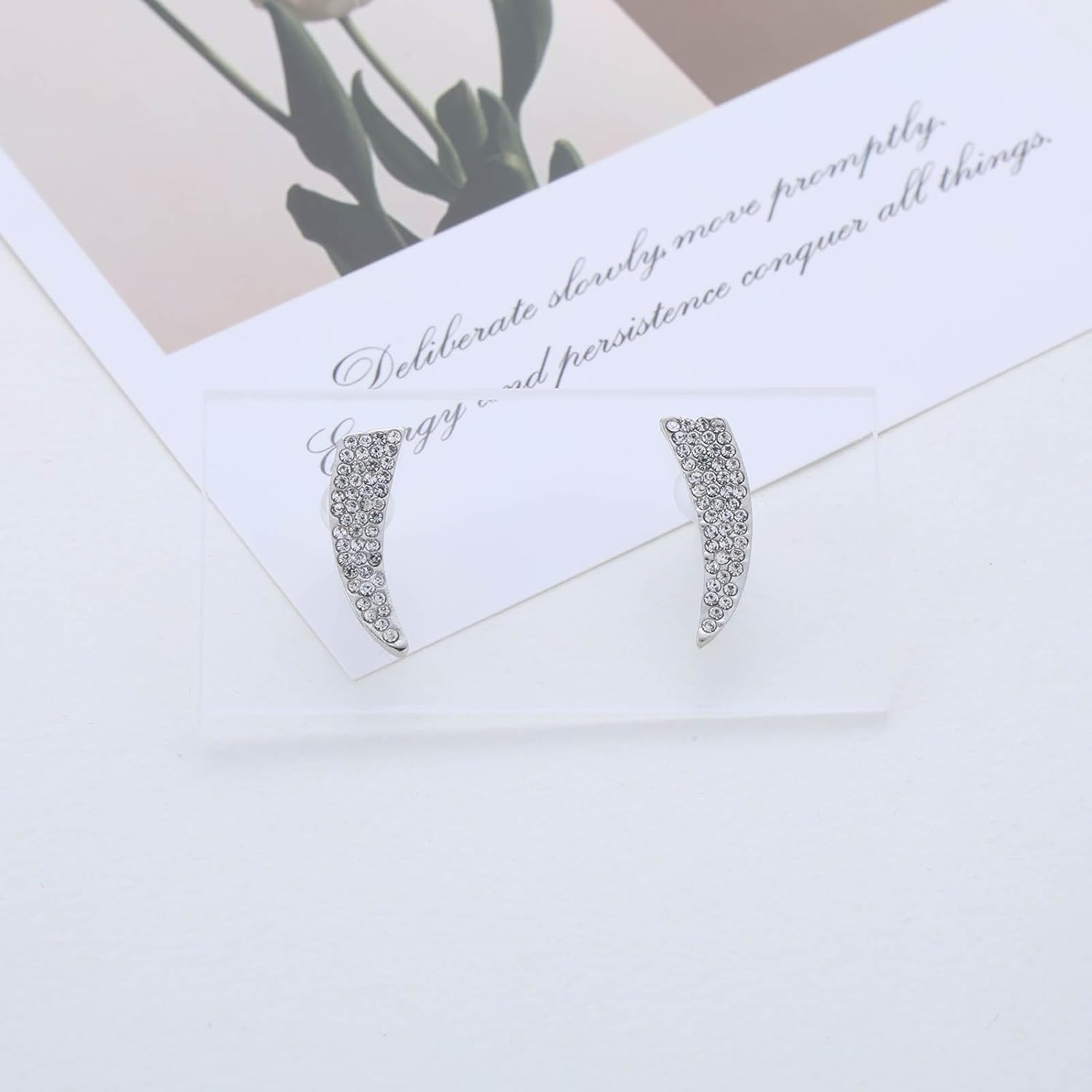 Vintage Crystal Ear Climber Earrings Gold Rhinestone Crawler Earrings Tiny Cluster Cz Stud Earrings Climbing Crystal Earrings Jewelry for Women - Image 5