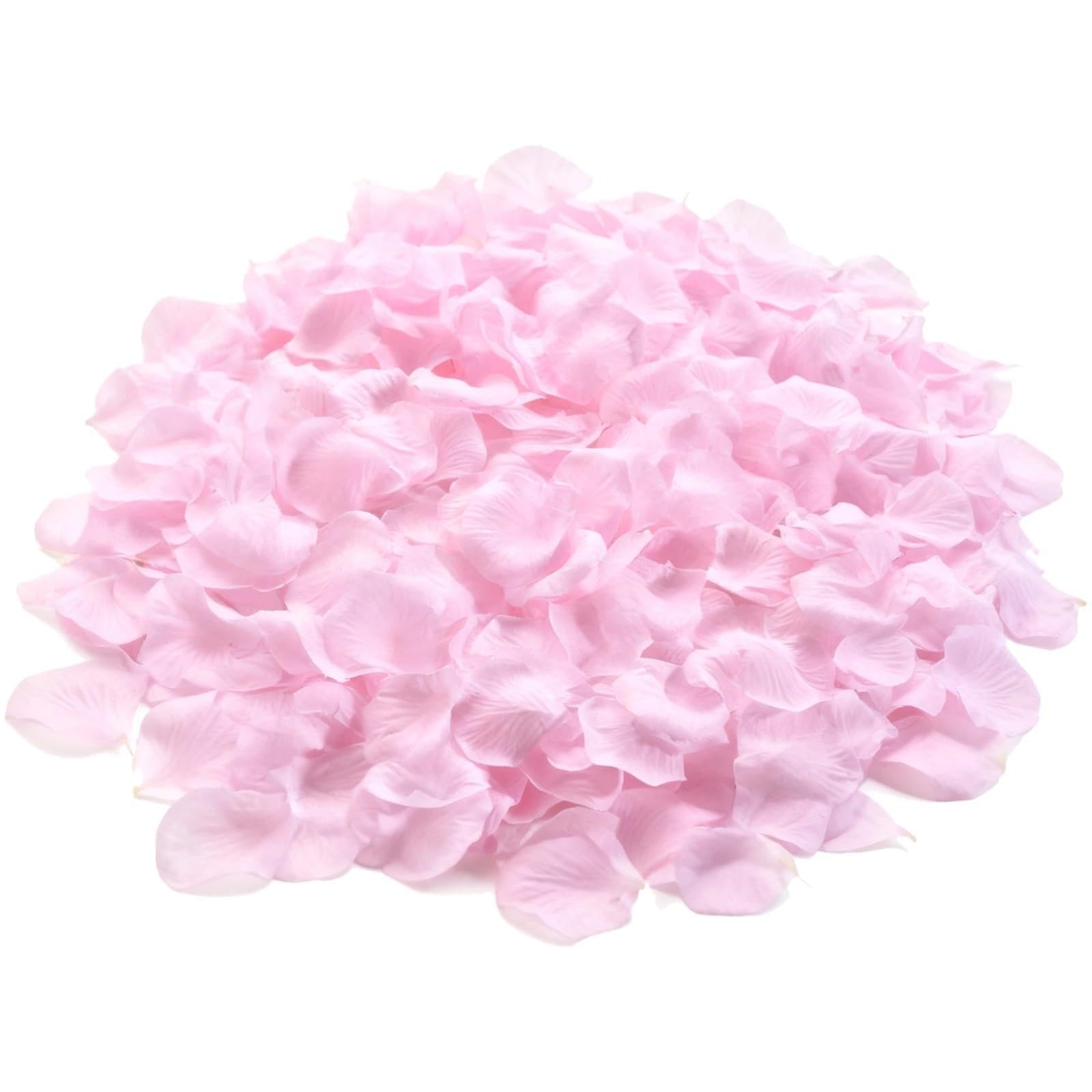 6000 Stück Künstliche Rosenblätter Konfetti, Hellrosa Polyester Rosenblätter für Romantische Hochzeiten, Brautduschen, Valentinstag, Heiratsanträge und Besondere Anlässe