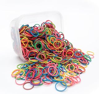 Beauty Town Hair Tie Rubber Bands - 1000pcs/500pcs Soft Stretchy Elastic Bands for Braids, Ponytails & Bun