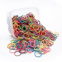 Vista 1 de Beauty Town Bandas de goma para el cabello, 1000 unidades/500 unidades, bandas elásticas suaves para trenzas, colas de caballo y moño