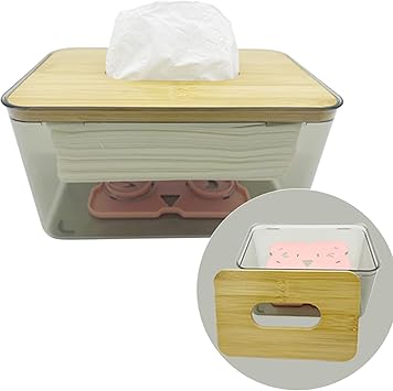 Acrylic Tissue Box Zpinocca, Napkins, and Dryer Sheets. It is Highly Suitable for Placement in The Bathroom, on desks, vanities, bedrooms, and nightstands (2, 7X4.52X3.74)