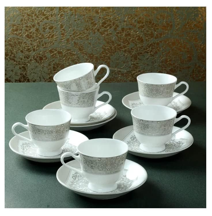 Image of Bone China Mughal Art Tea Cup Saucer 160 ml, 6 Cup and 6 Saucer