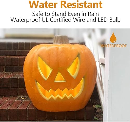 Miniatura 10 de Linterna de calabaza preiluminada para festividades, decoraciones de Halloween, linterna de calabaza de Halloween, linterna de Jack O', gran para