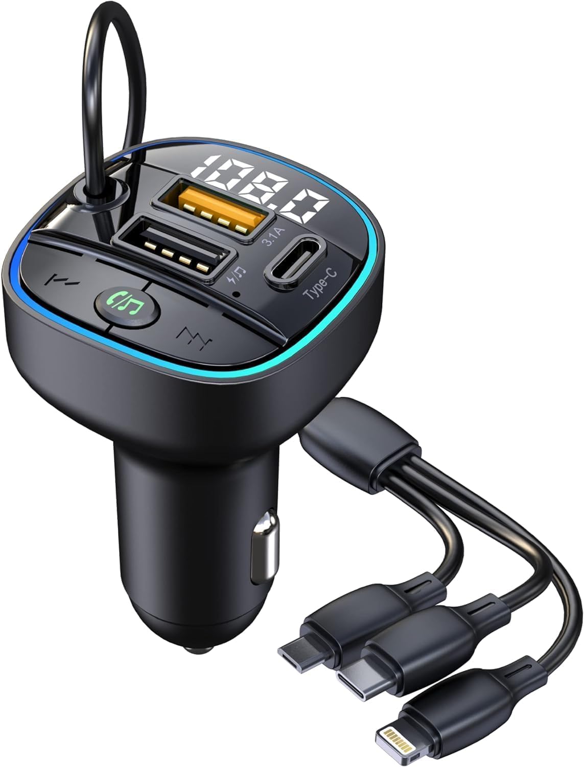 Émetteur FM Bluetooth Pour Voiture - Chargeur Allume-cigare, Lecteur USB MP3, Pour Camion Et Camping-car