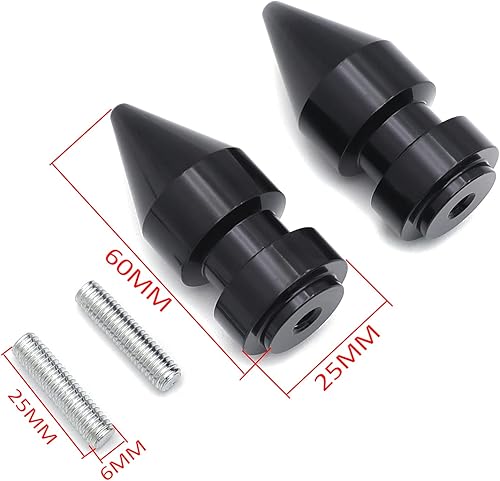 Miniatura 2 de XKH - Reemplazo de carretes de basculante de punta negra, rosca de 0.236 in sin logotipo para R1 YZF-R1 1998-2013R6 YZF-R6 1998-2013R6S YZF-R6S