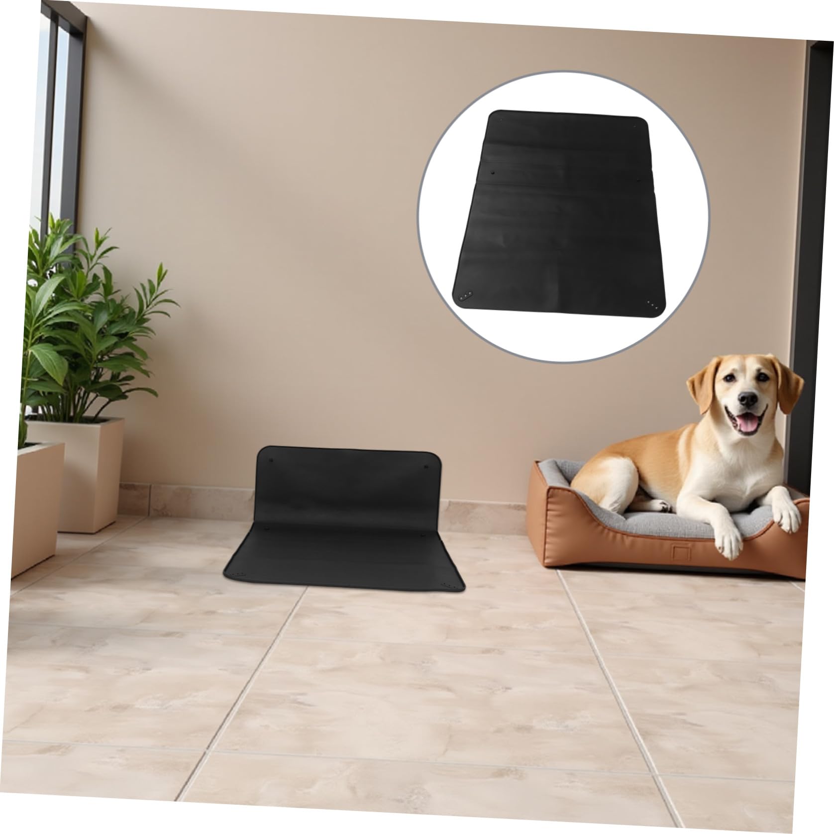 Generico Porta Traversine per Cani in Silicone Nero con Bordi Impermeabili, Tappetino Igienico Riutilizzabile per Addestramento Toilette in Area Animali Domestici