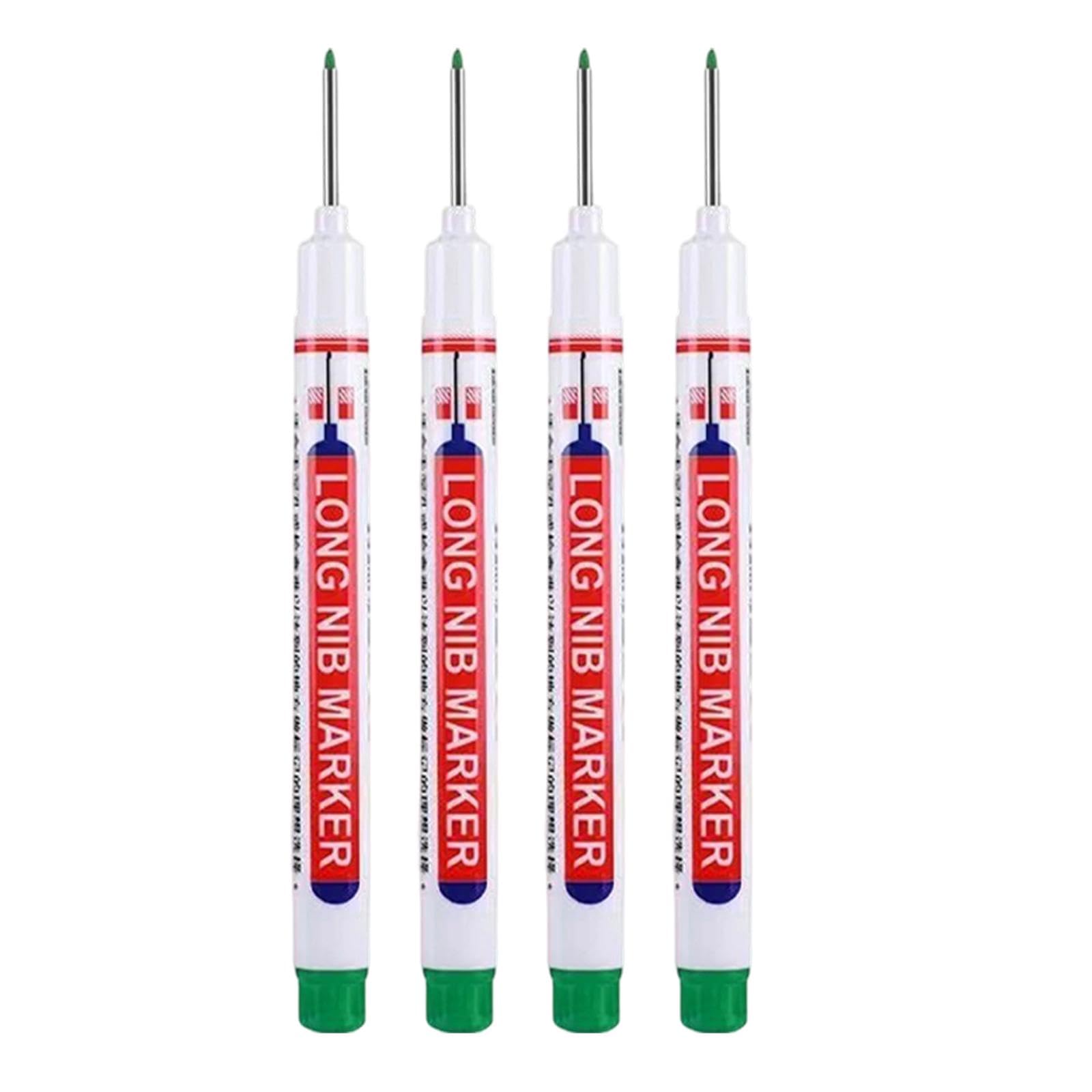 Enakshi® Deep Hole Marker Pen Long Head Precision Marker for Construction, Architectural Painting, Tile & Hard Surface Marking | Waterproof Oil-Based Ink | 4 Piece Green Set | Multi-Use-image-35