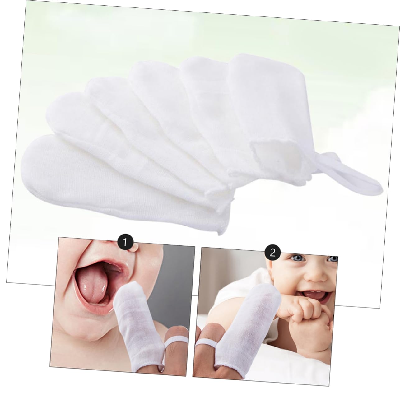 FOMIYES 3 Set Da 18 Pezzi lettino per le dita di garza spazzola per la pulizia del bagno bocca di garza per bambini spazzolino bambino Denti del bambino spazzolino in garza molare latte