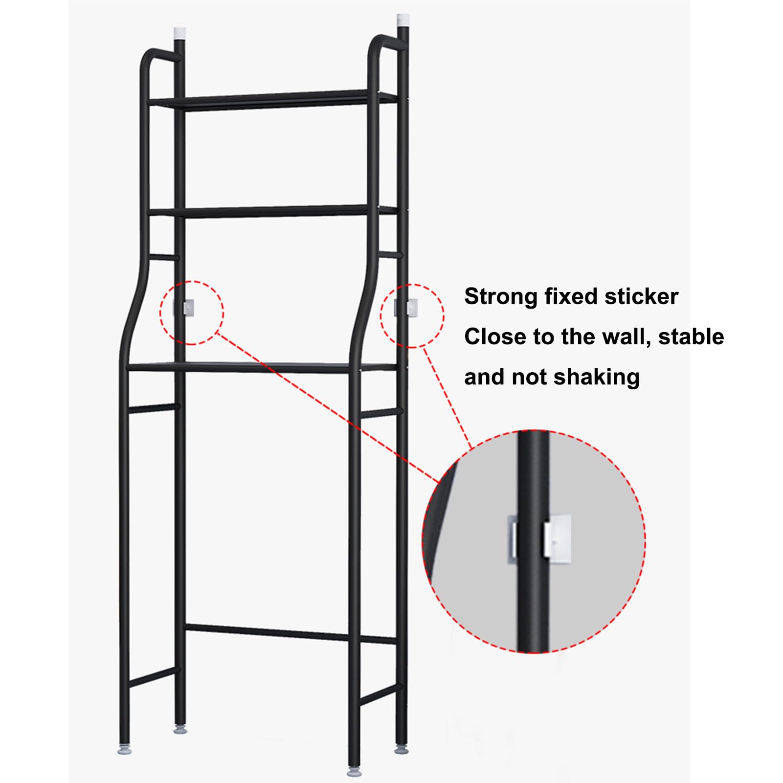 Moderno scaffale angolare a 3 ripiani in metallo sopra il WC organizer per bagno