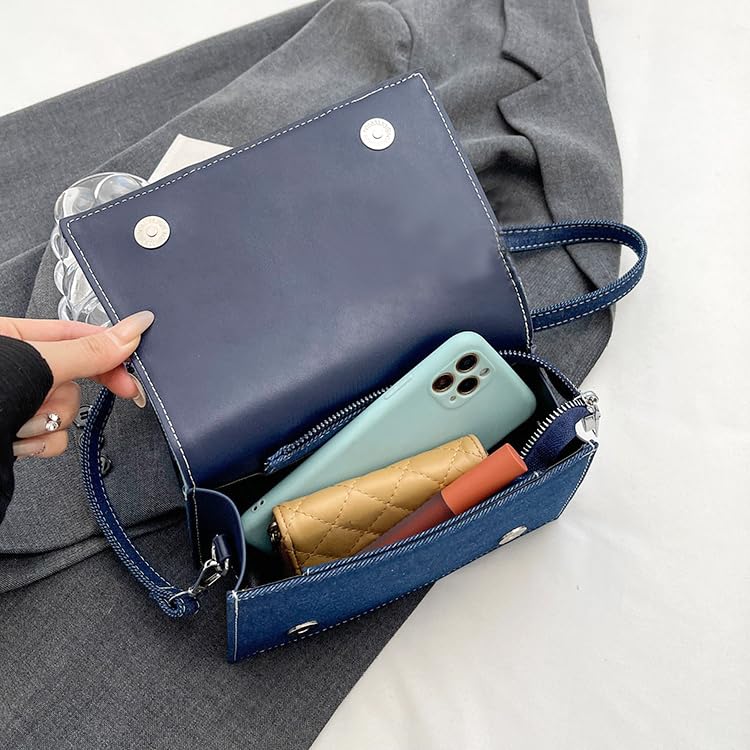 Bolso pequeño de mujer tipo bandolera vaquero miniatura 4
