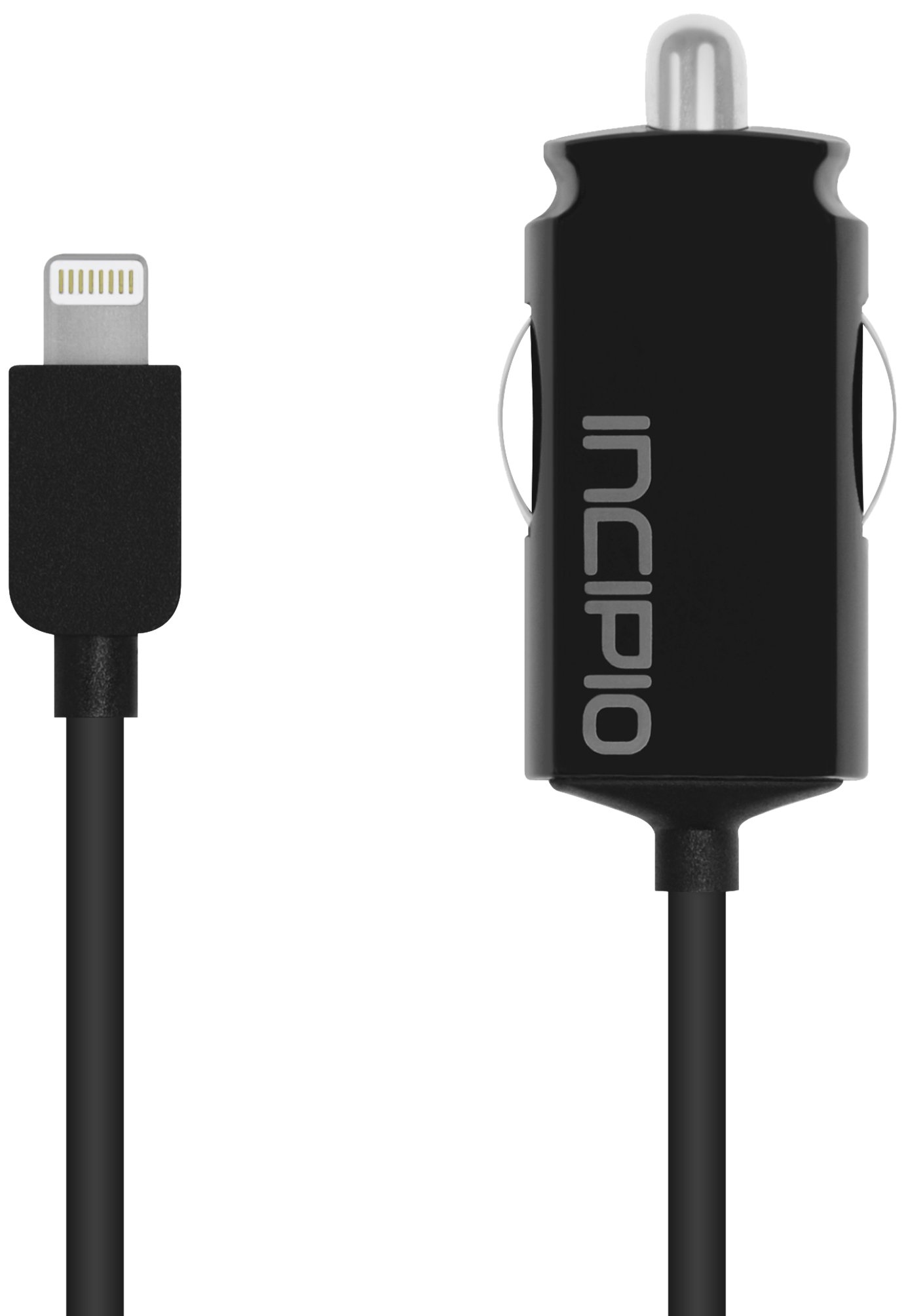Incipio 2.1A Ultra Compact Lightning Cable Auto Charger for Apple iPhone 5, iPod and iPad, Black