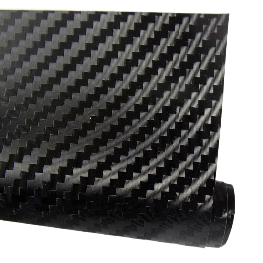 Taśma samoprzylepna winylowa Carbon Fibre, Folia samochodowa winylowa z włókna węglowego, czarna, wiele rozmiarów(50x152cm)