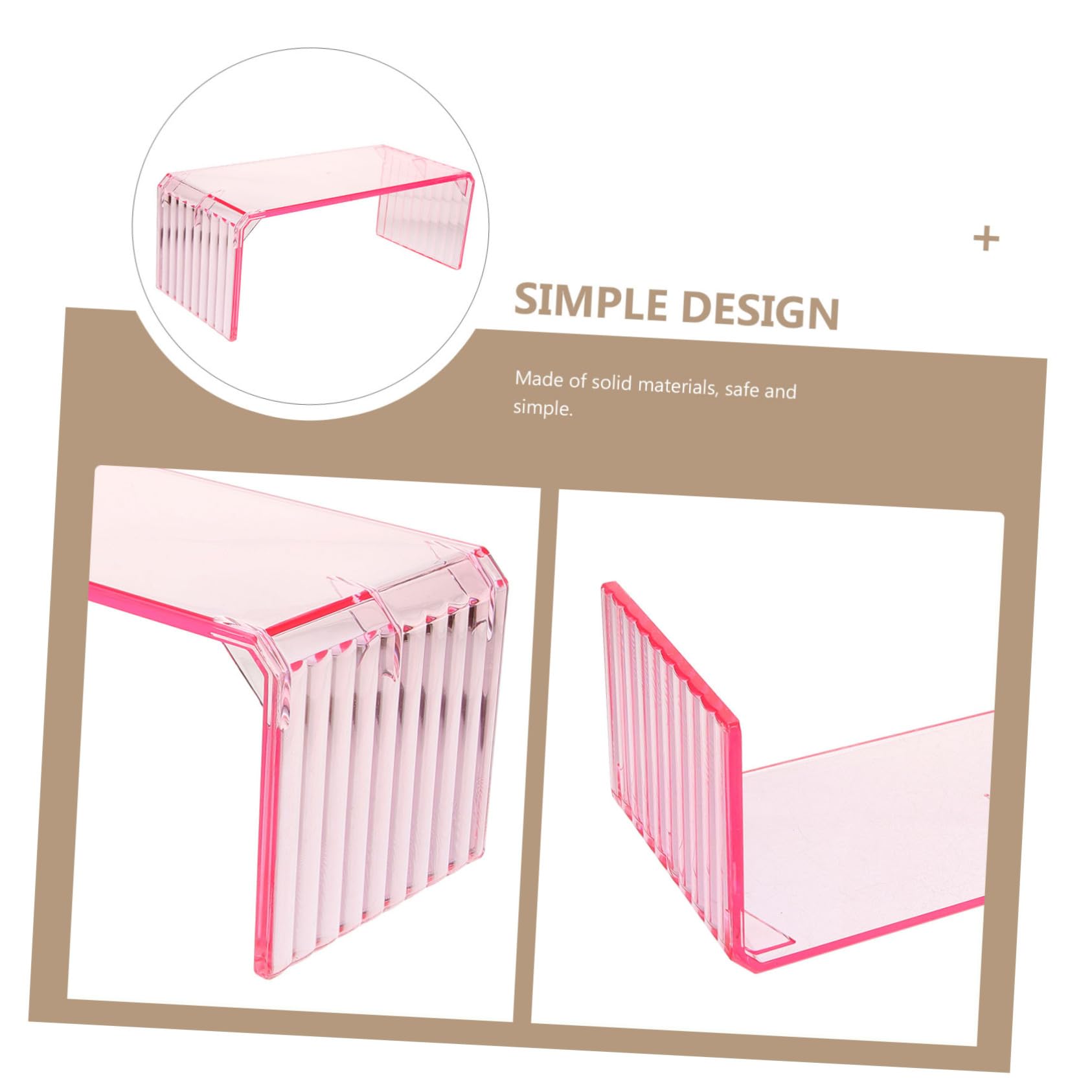 Healeved Supporto per Poggiamano Panna Rosa Unghie in Acrilico Rosa, Cuscino Mani Manicure Sensazione Confortevole e Design Semplice, per Postazione Nail Art DIY
