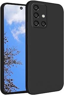 Silicone Case Compatible with Samsung Galaxy A71 Soft Silicone Gel Rubber Shockproof Cover Matte Finish Cloth Inner Lining (Black)