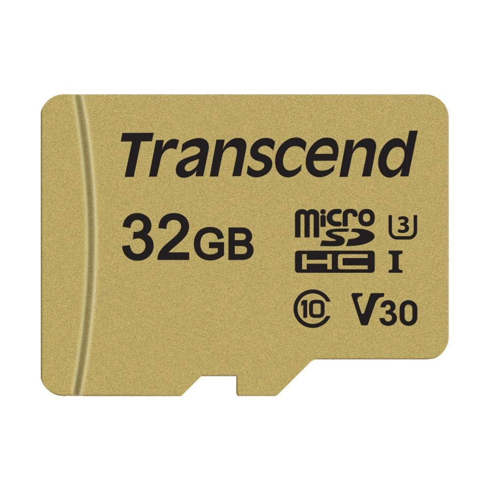 Transcend Scheda di memoria microSDHC 500S da 32 GB UHS-I, C10, U3, V30, 4K, Full HD, fino a 95/80 MB/s, progettata per action cam e droni - TS32GUSD500S