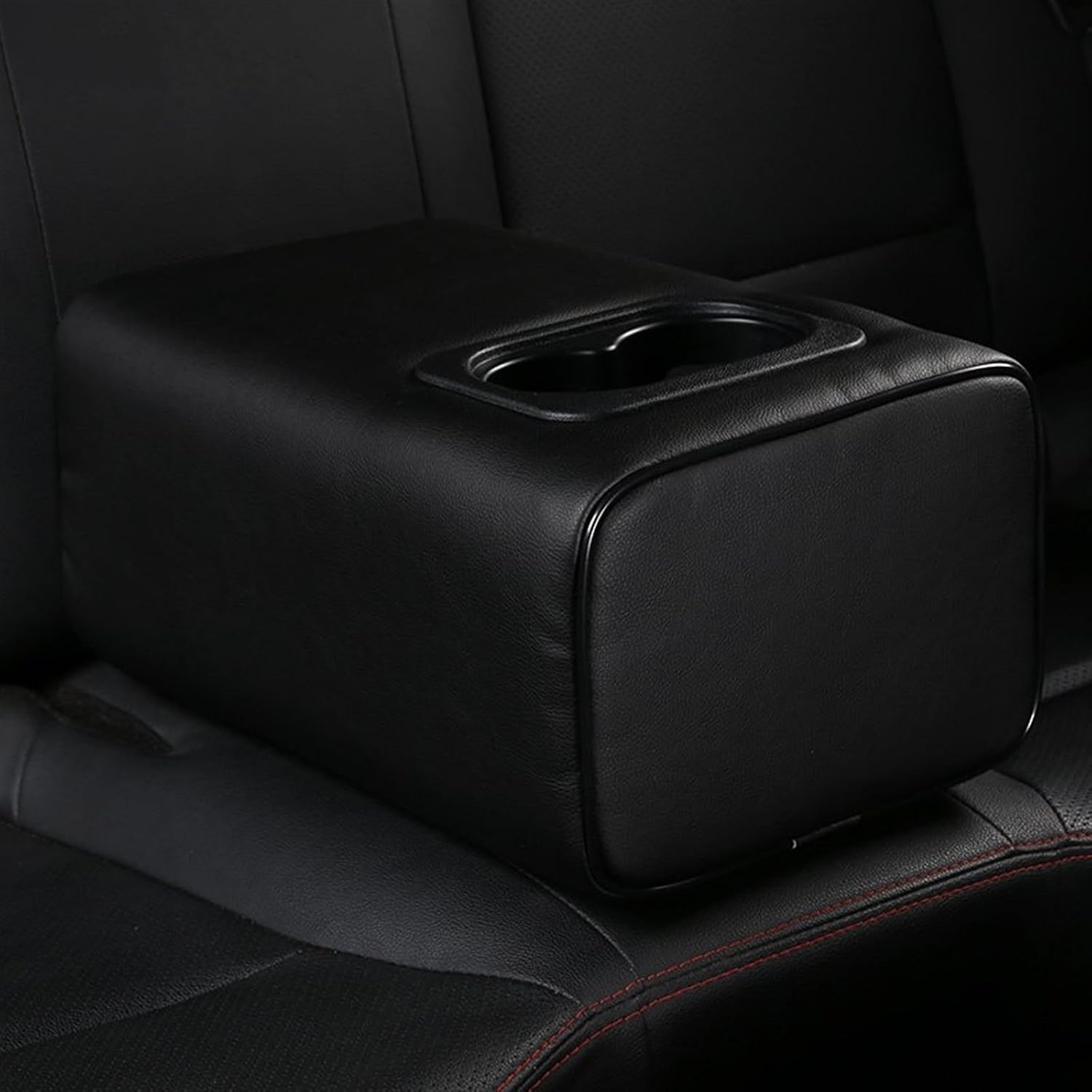 Auto Accessories Armrest Rear Seat Armrest Car Rear Seat Armrest 2 Row Console Box and Cup Holder Fits Mazda All Cars Color Black-No pocket