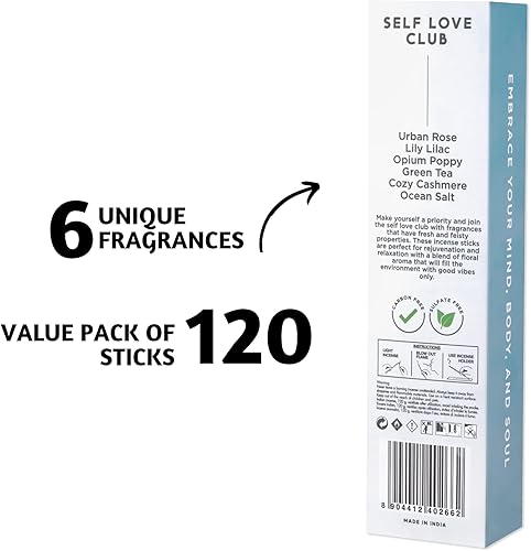 Miniatura 10 de Folkulture Juego de 6 varillas de incienso 120 palos para relajación brisa de mar romero palitos de incienso Pathcouli paquete variado juego de