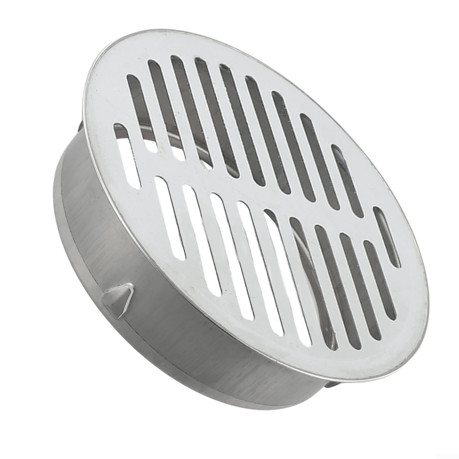 Floor Drain Cover, Stainless Steel Round Anti Blocking Round Grate Cover, 14 Holes Silver Tone, Balcony Snap-in Drain Drain Strainers, for Outdoor Balcony Yard(Ø200mm)