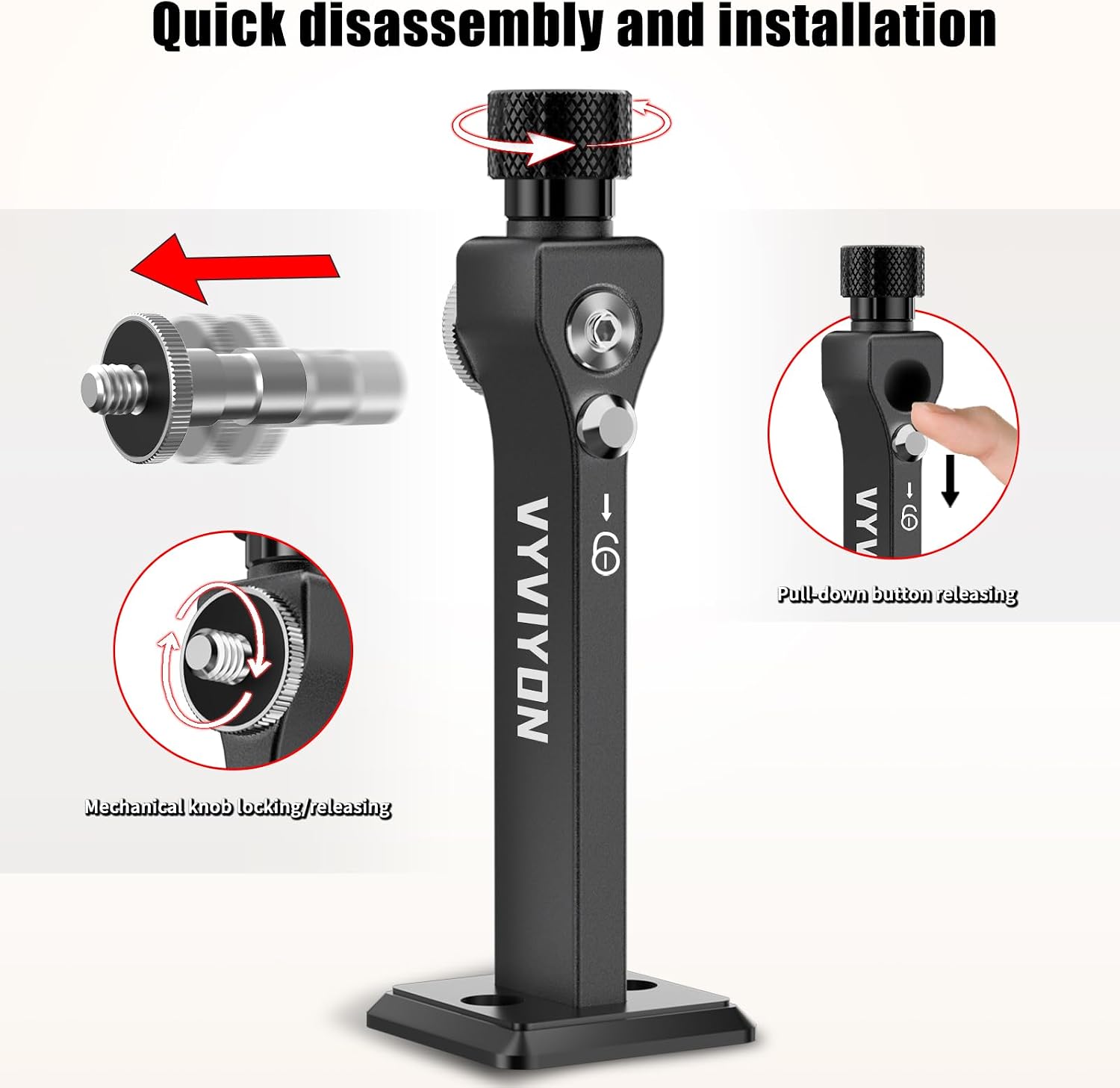 Binoculars Tripod Adapter, Universal Quick Release Arca Base Design with 3/8” and 1/4” Screw Holes compatiable with Ball Heads and Tripod for Bird Watching, Hunting, Astronomy, Animal Observation