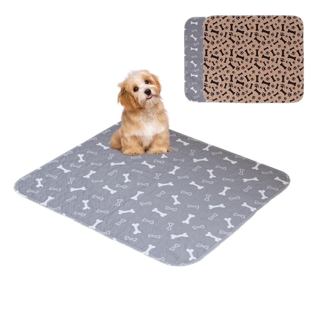 Voarge 2 Piezas 90*80cm Empapadores de Adiestramiento Bandeja Perros Pipi Lavable con Base Antideslizantes para Jaula, Cama, Entrenamiento