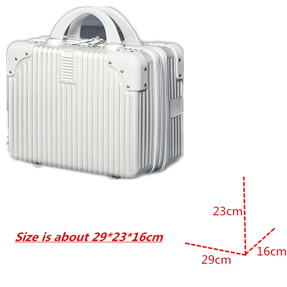 Surround Four Angles Typ ABS Polychrome Mini Travel Luggage for Princess Girls Or Women Lady (Gray White)