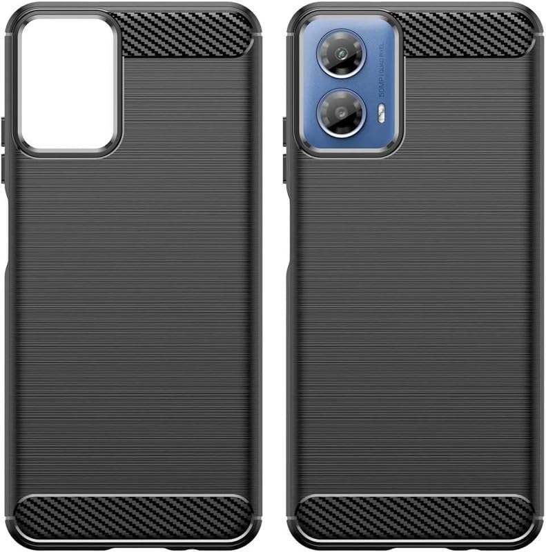 Image of NPRC Hybrid Ultra Slim Protective Case TPU Non-Slip Carbon Fiber Texture Shockproof Case Cover for Moto G34 - Black