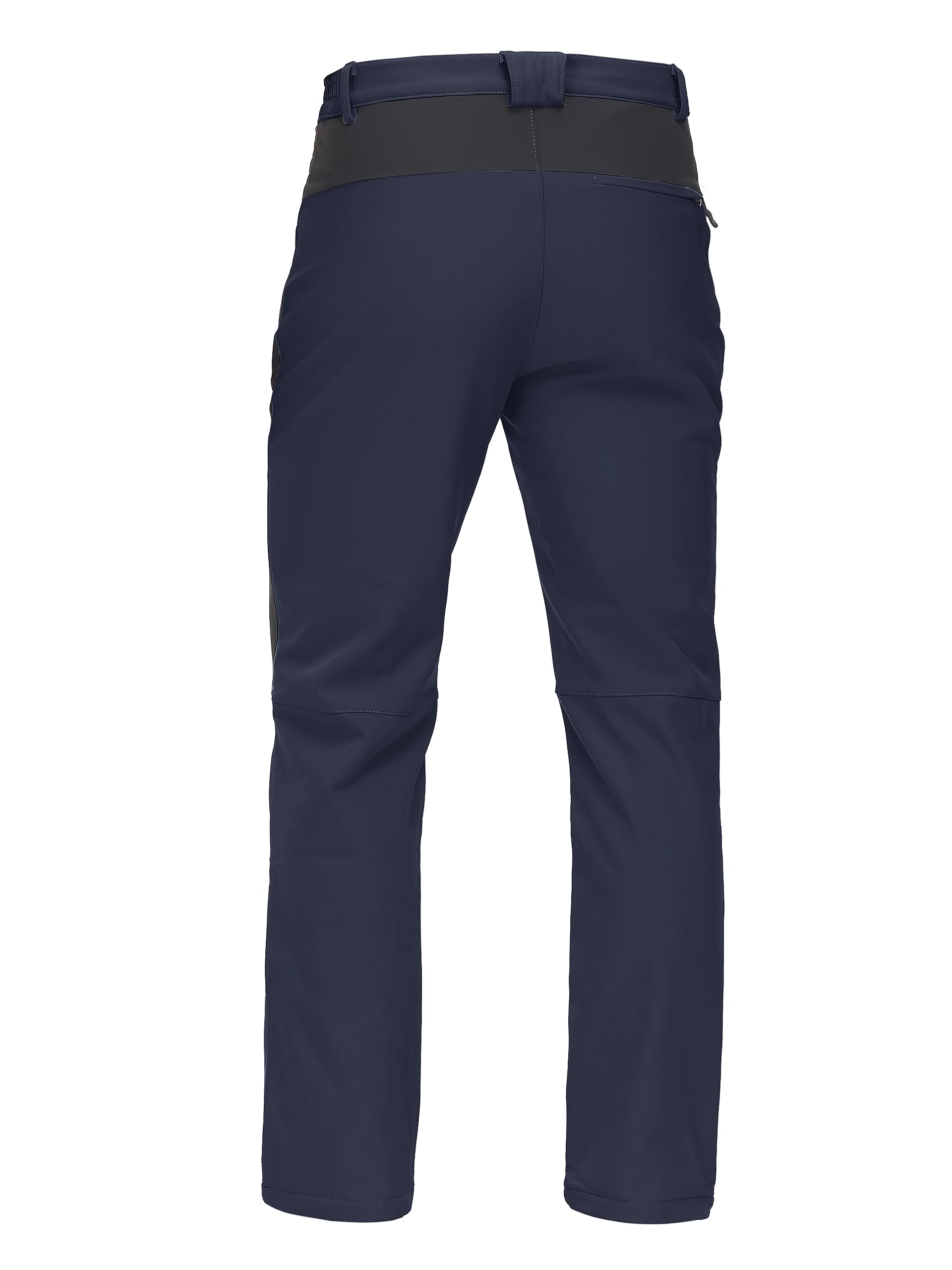 TACVASEN Men Ski Pants Waterproof Insulated Winter Hiking Windproof Fleece Lined Cargo Pants with 4 Pockets Navy Blue