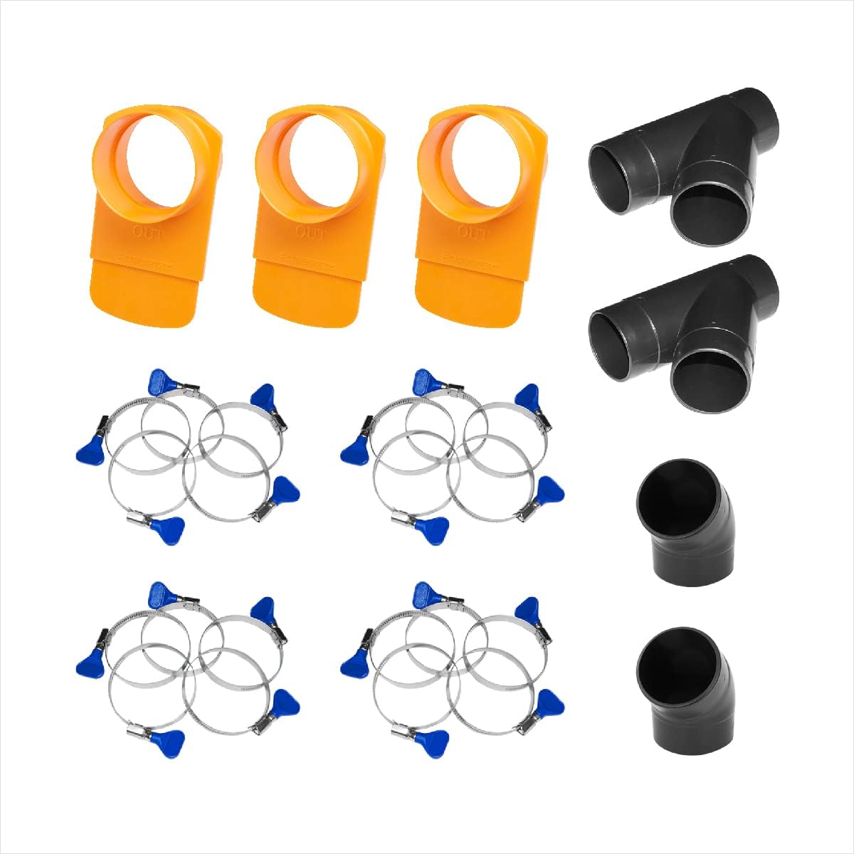 POWERTEC 70316 4Inch Dust Collection Fittings Kit w/Connectors, Blast