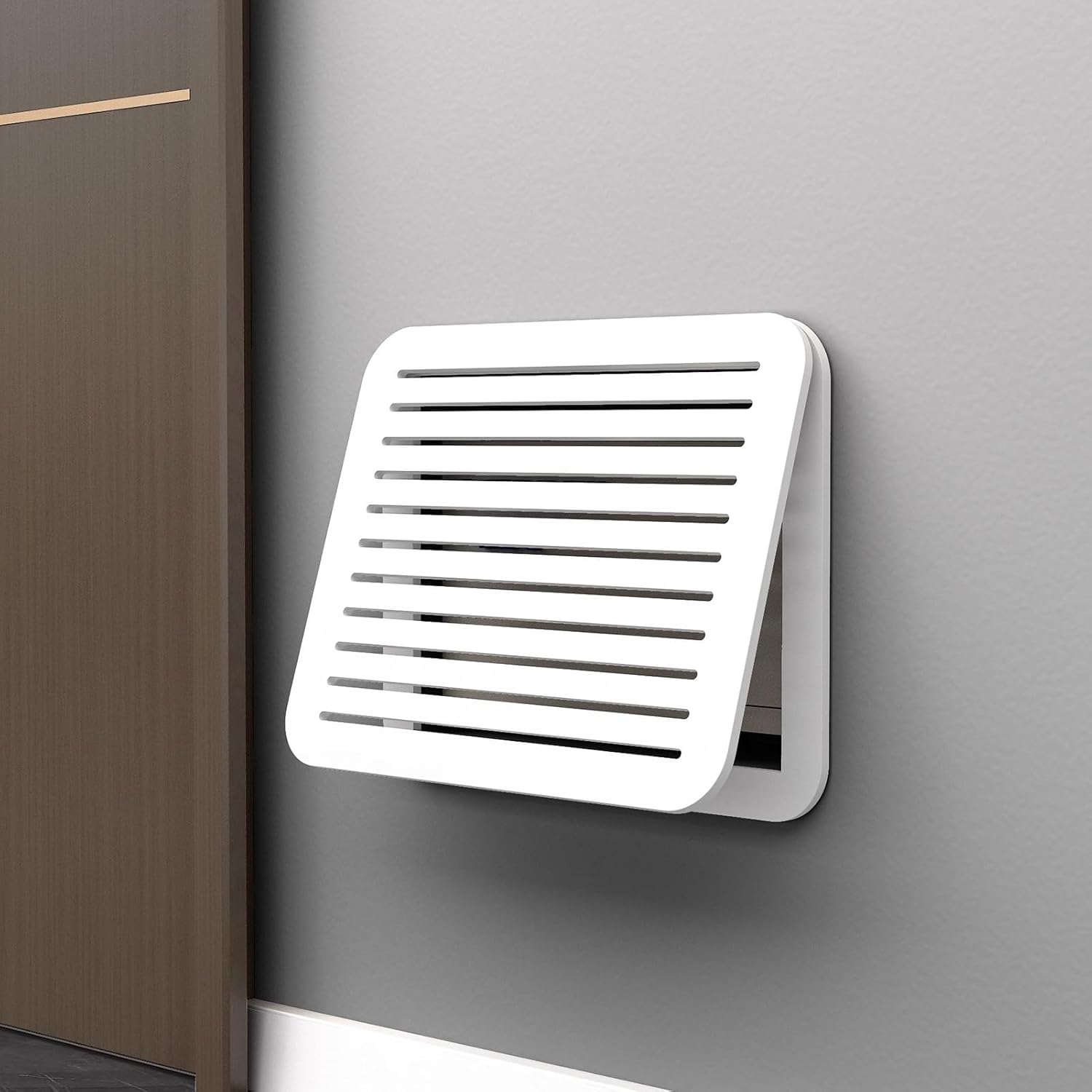 Electrical Panel Cover Breathable Circuit Breaker Panel Covers White, Punch-Free Vent Fuse Box Cover, Ideas Hide Ugly Area Electrical Panel, Decorative Door Hide Wall(Style C,25x20cm (9 7/8x7 7/8"))