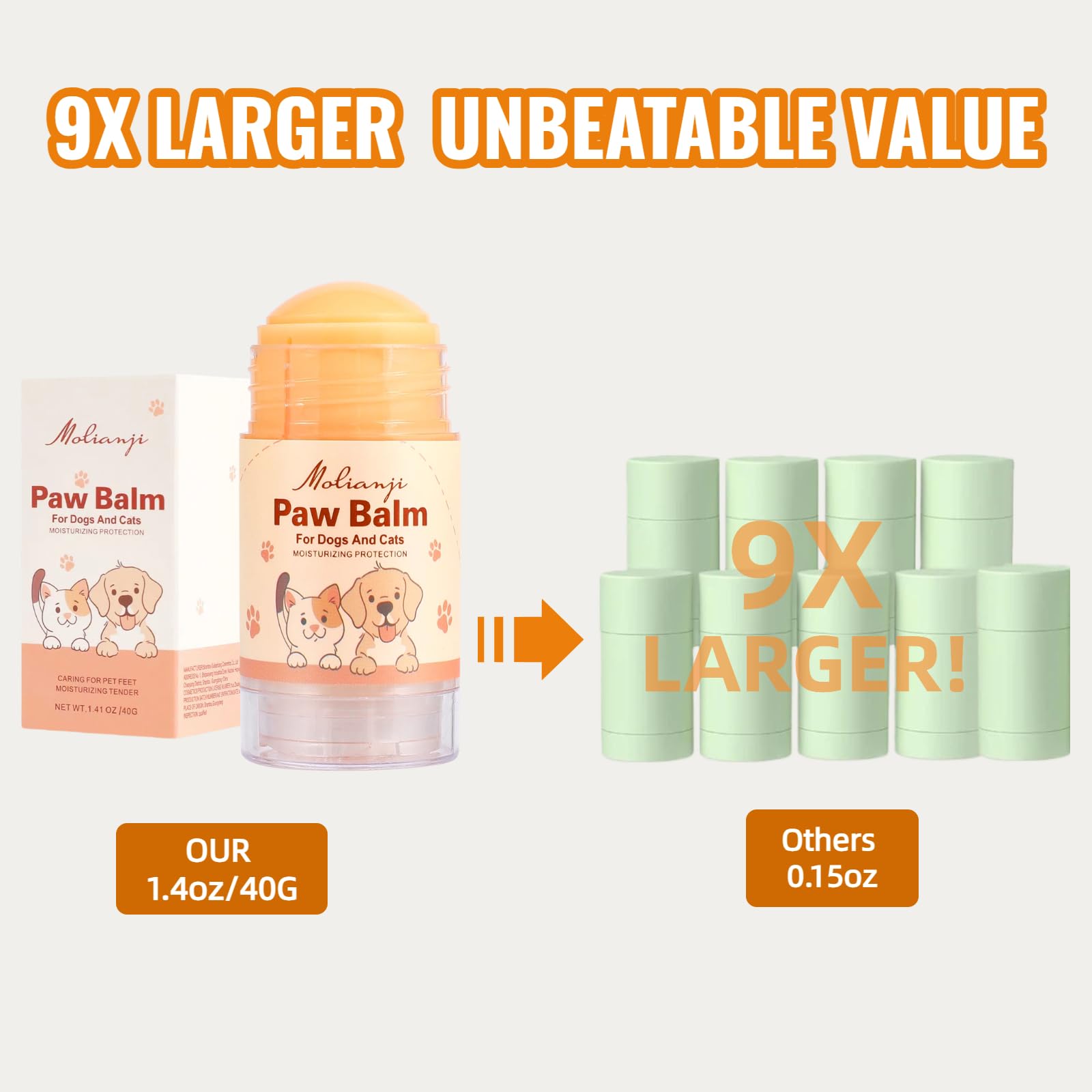 Dog Paw&Nose Balm Lick Safe1.4oz(40g),All-Natural Ingredients Pets Paw Wax,Healing Moisturizer with Coconut Oil&Honey,for Dry Cracked Dog & Cat Paws,Nose & Elbows, Horse Hoof, Joint Care - image 3