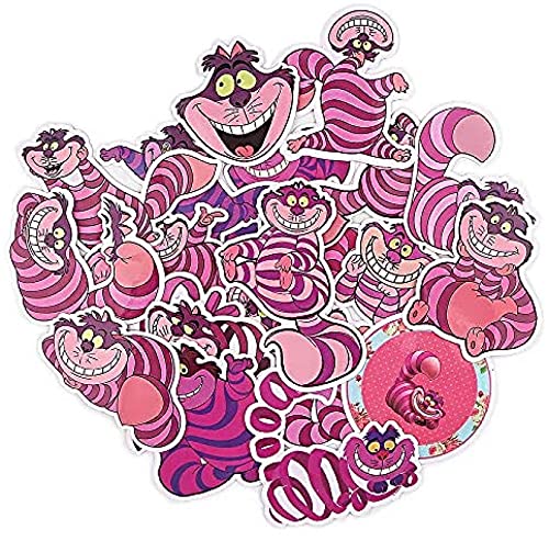 JZLMF Lot de 20 autocollants en forme de chat du Cheshire - Pour valise, skateboard, réfrigérateur, ordinateur portable, corps Cover