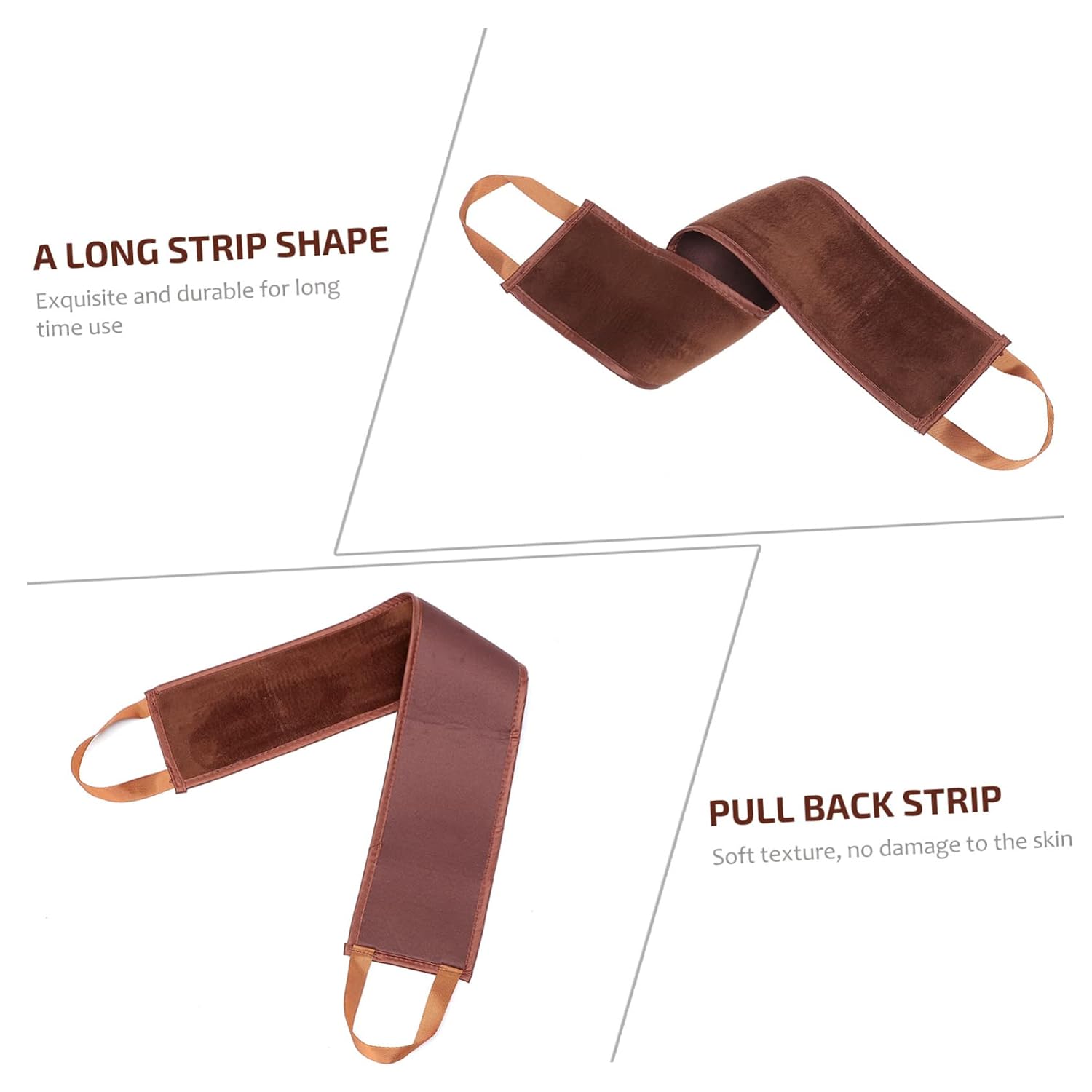 Back Wiping Belt for Body Lotion and Sunscreen Application Lightweight and Durable Beautify Tool for Easy Skin Care Reach Areas Brown