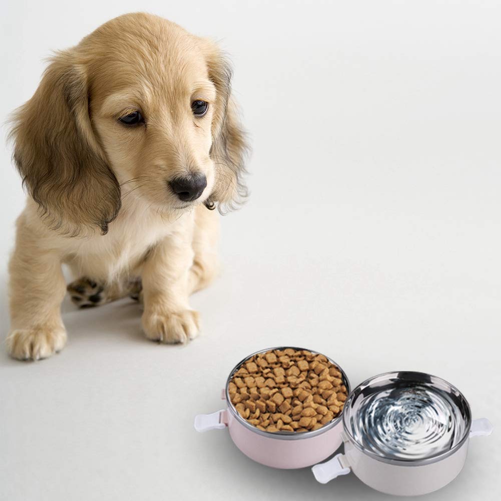 Gamelle de voyage portable en acier inoxydable à 4 niveaux pour animaux de compagnie
